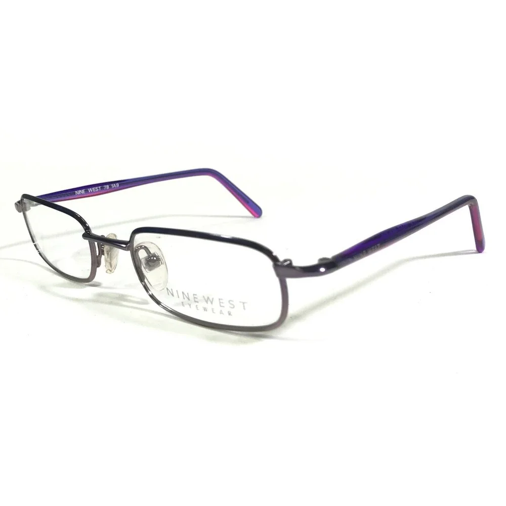 Nine West Petite Eyeglasses Frames 78 1A9 Purple Rectangular 48-19-130